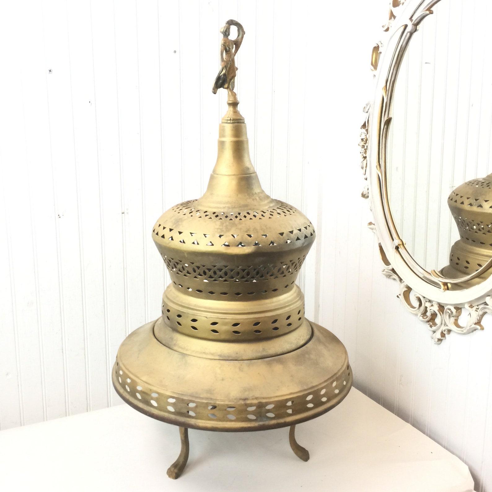 Turkish Brazier Brass Fireplace Vintage Incense Burner Etsy