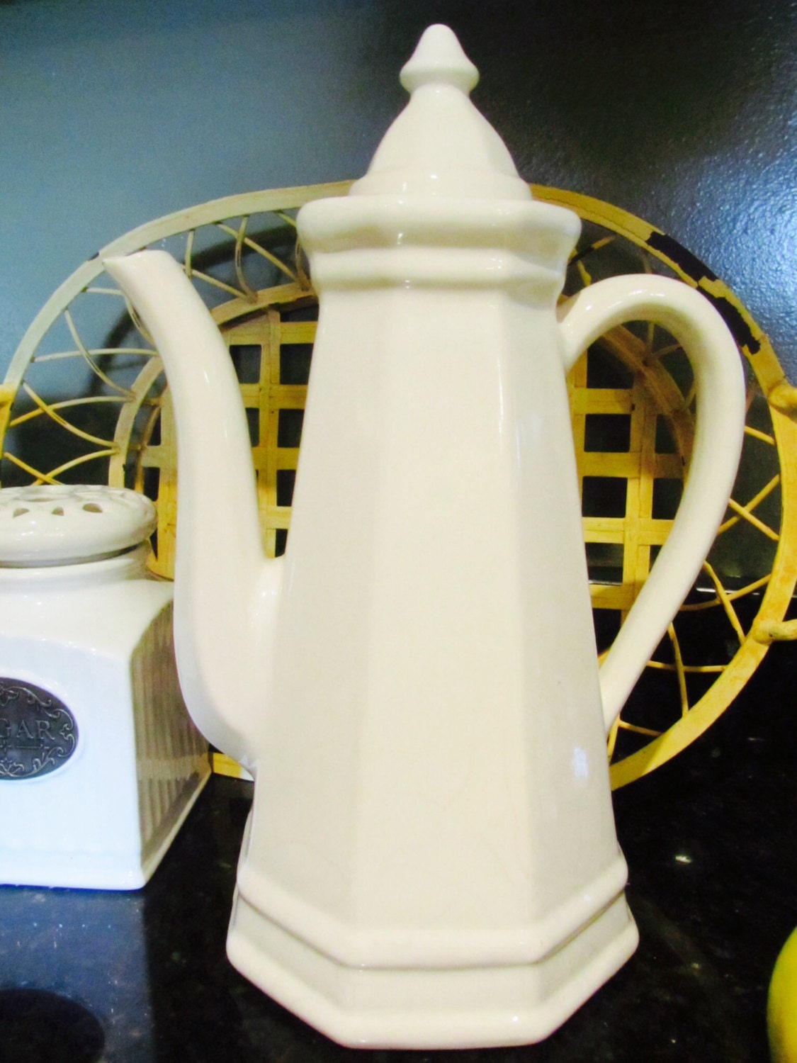 Coffee pot ceramic pitcher mid century tea potfarmhouse Etsy