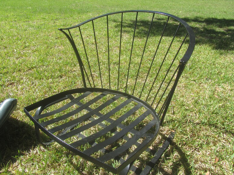 Mid Century Patio Chair Wrought Iron Chair Metal Chair Mid Etsy