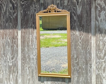 Antique Mirror, vintage mirror, wall hanging, Gold Gilt Frame, wall mirror, Wood Frame Mirror, Gold Mirror, Ornate Mirror,