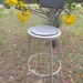 Vintage Metal Stool With Seat Back, Kitchen Stool, Photo Prop, Metal ...