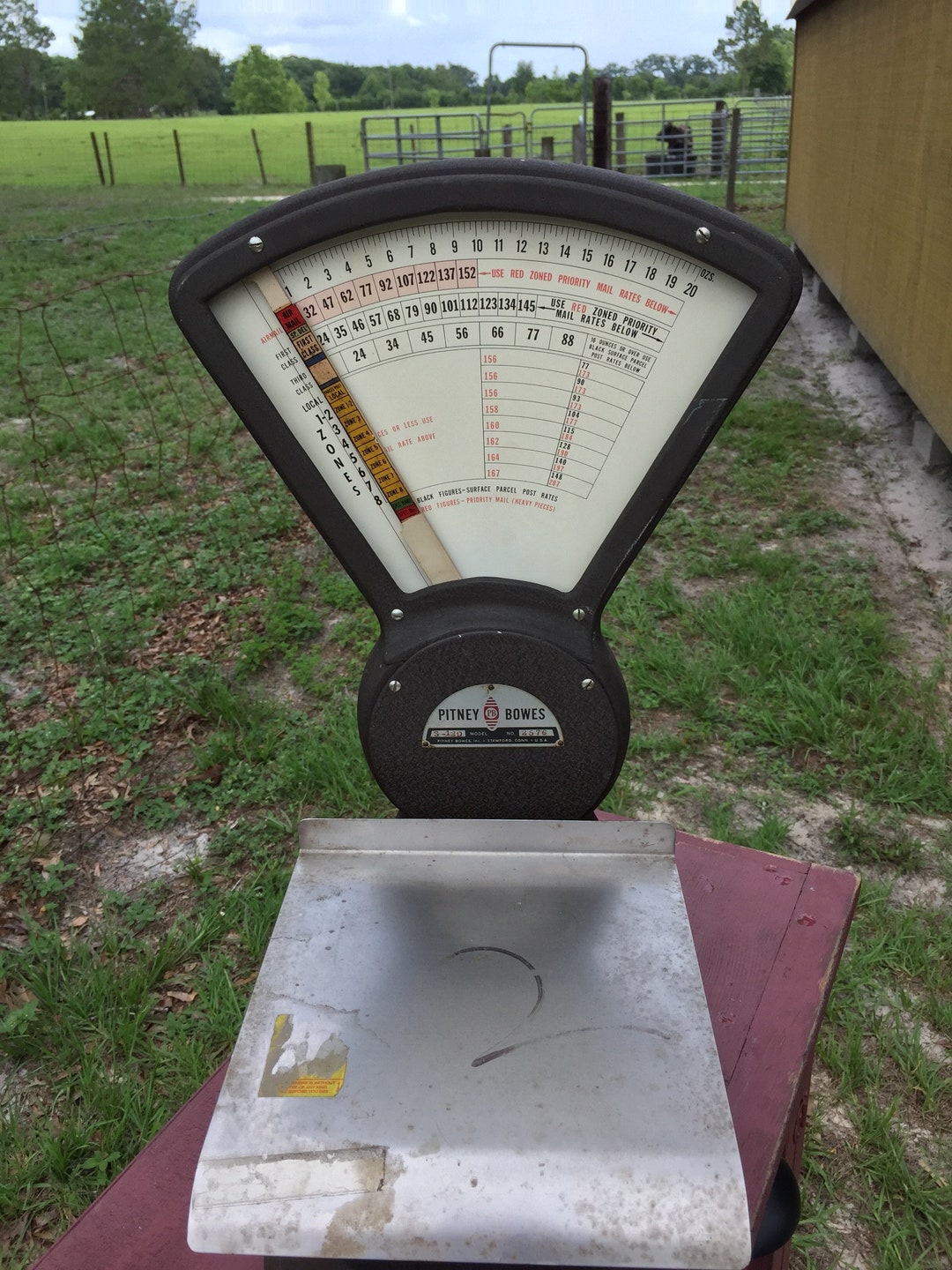 Vintage Postal Scale, Pitney Bowes Postal Scale, Metal Scale, 20 Ounce