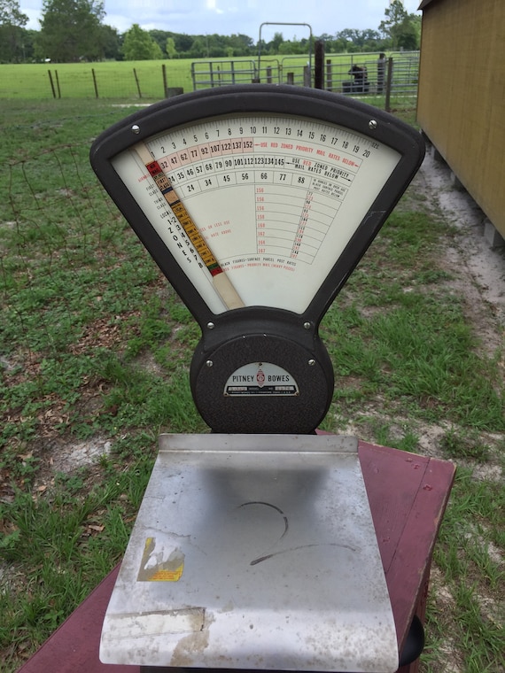 Vintage Postal Scale, Pitney Bowes Postal Scale, Metal Scale, 20