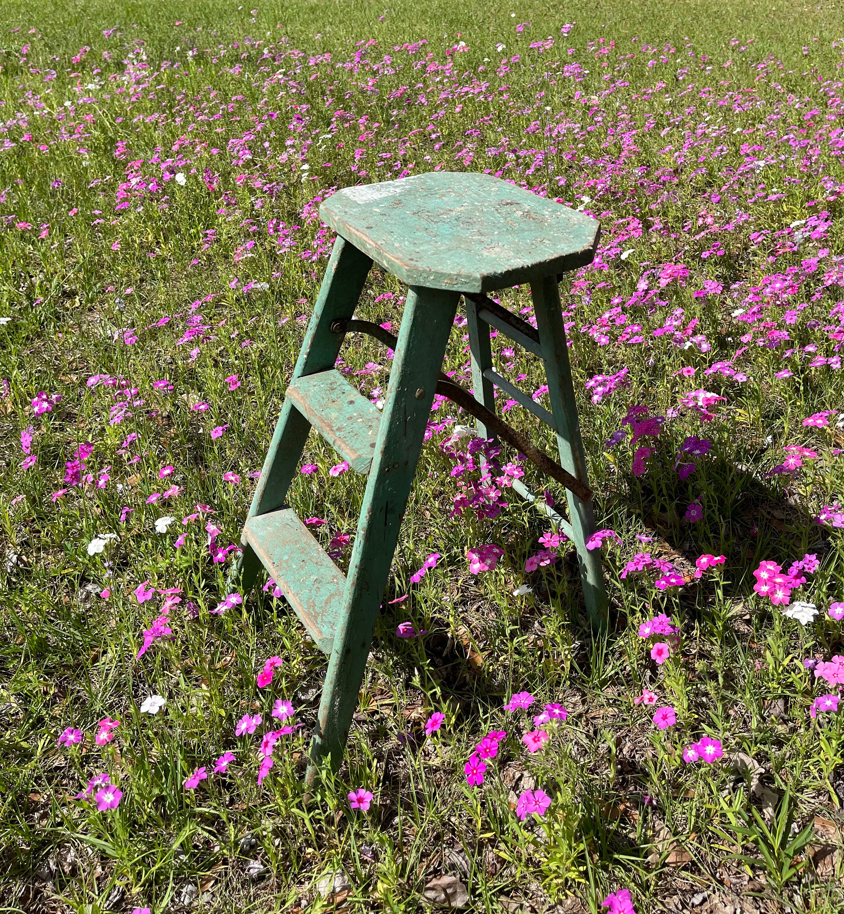 Antique Wood Step Ladder, Vintage Step Stool, Small Wood Ladder ...