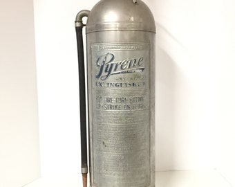 Antique  Fire extinguisher Lamp, Man Cave, Pyrene extinguisher, Rustic Decor, Fireman's Lamp, Fire Extinguisher