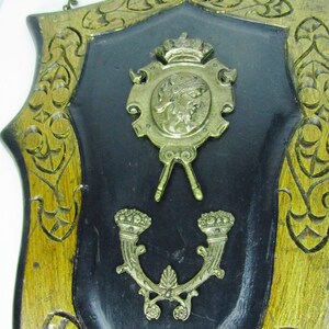 Coat of arms wall hanging, Castle Decor, Norse, Scottish, wood and metal wall hanging, shield, gothic, medieval decor, image 2