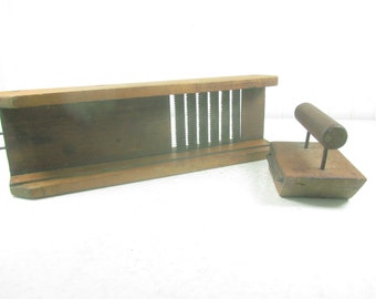 ANTIQUE FOOD SLICER, February 22 1808, Vegetable Slicer, Wood Slicer, Primitive Decor, Farmhouse Decor, Kitchen Utensil,