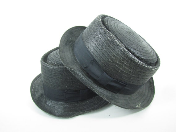 Vintage Hat, straw hat, Fedora, OOAK hat, Mens Ha… - image 2
