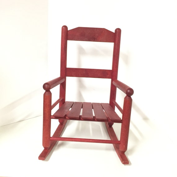 CHILDS ROCKING CHAIR, Wood Rocking Chair, doll chair, Children's Furniture, red chair,