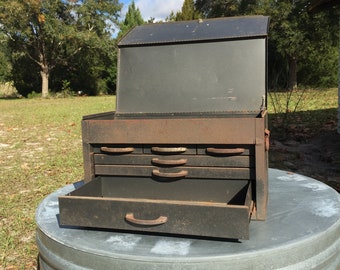 Vintage Machinist Chest, Stack On Machinists Chest, Metal tool box, storage cabinet, craft box, organizer, file box