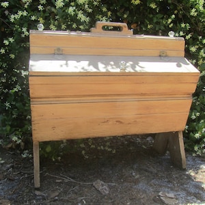 Vintage cabinet, Sewing Box, Farmhouse decor, Sewing Basket, Storage Cabinet, Storage box, wood box, antique knitting box, craft  box