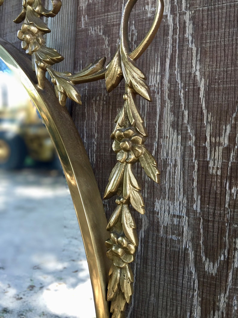 Antique Brass Mirror Wall Mirror Large Brass Mirror Ornate - Etsy