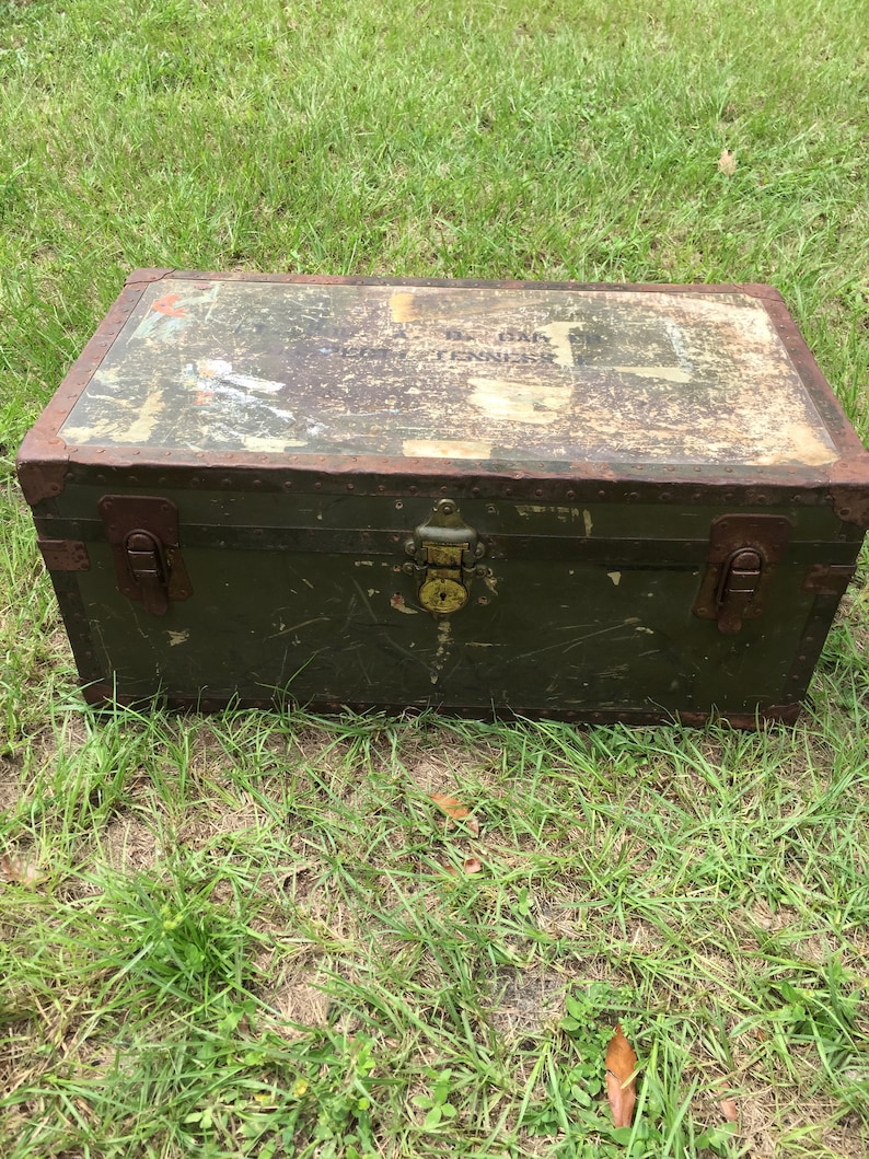 Vintage Trunk Military Footlocker Metal Trunk Jimmy Carter Etsy