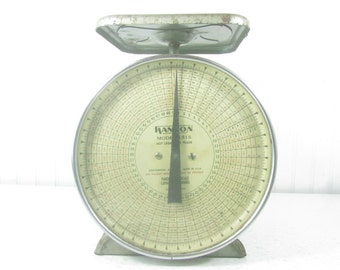 Vintage Postal Scale, Hanson Postal Scale, 50 lb Scale, metal scale, Postage Scale, 1953 Scale, Farmhouse Decor, Weights and Measure