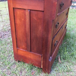 Antique solid wood Dresser, farmhouse furniture, chest of drawers, farmhouse decor, rustic, bedroom decor, solid wood, antique furniture, image 6