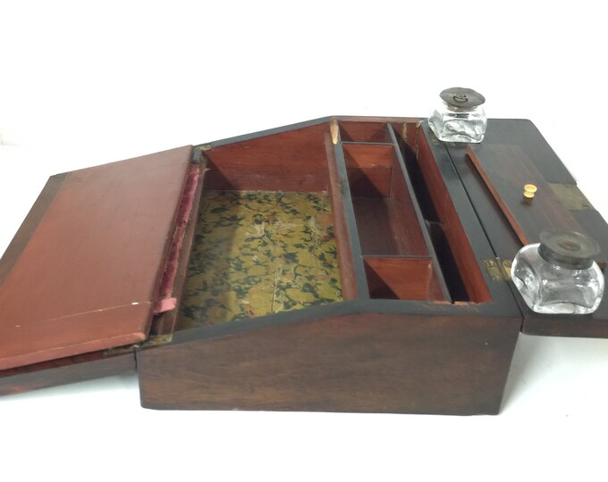 Antique Victorian Lap Desk Primitive Desk Writing Deskink Etsy