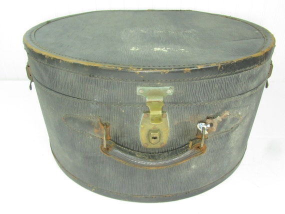 round suitcase hat box