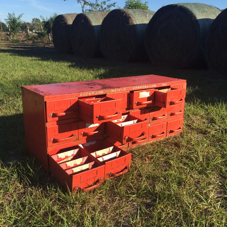 Metal drawer Vintage metal drawer box storage Etsy