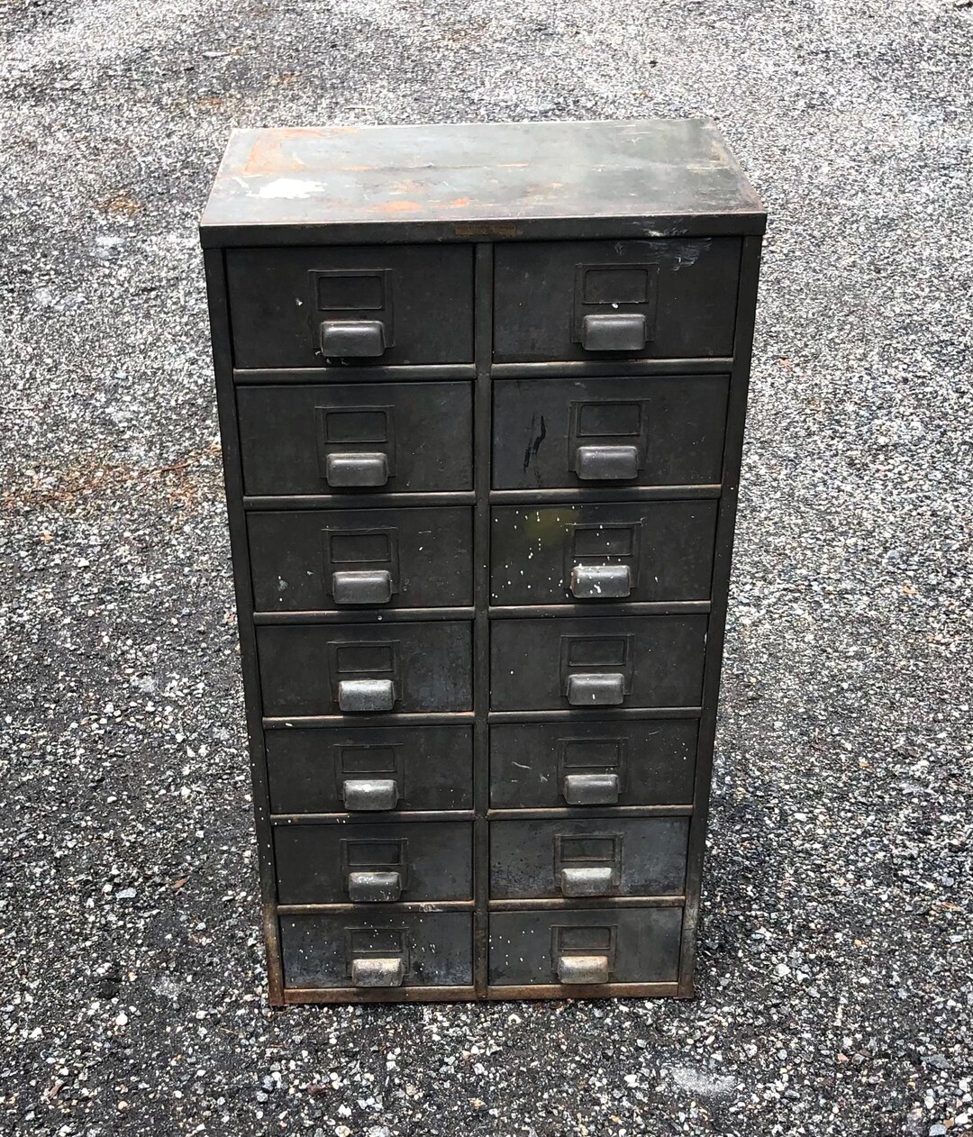 Metal Storage Drawer, Hobart Cabinet Company Troy Ohio, Metal Card