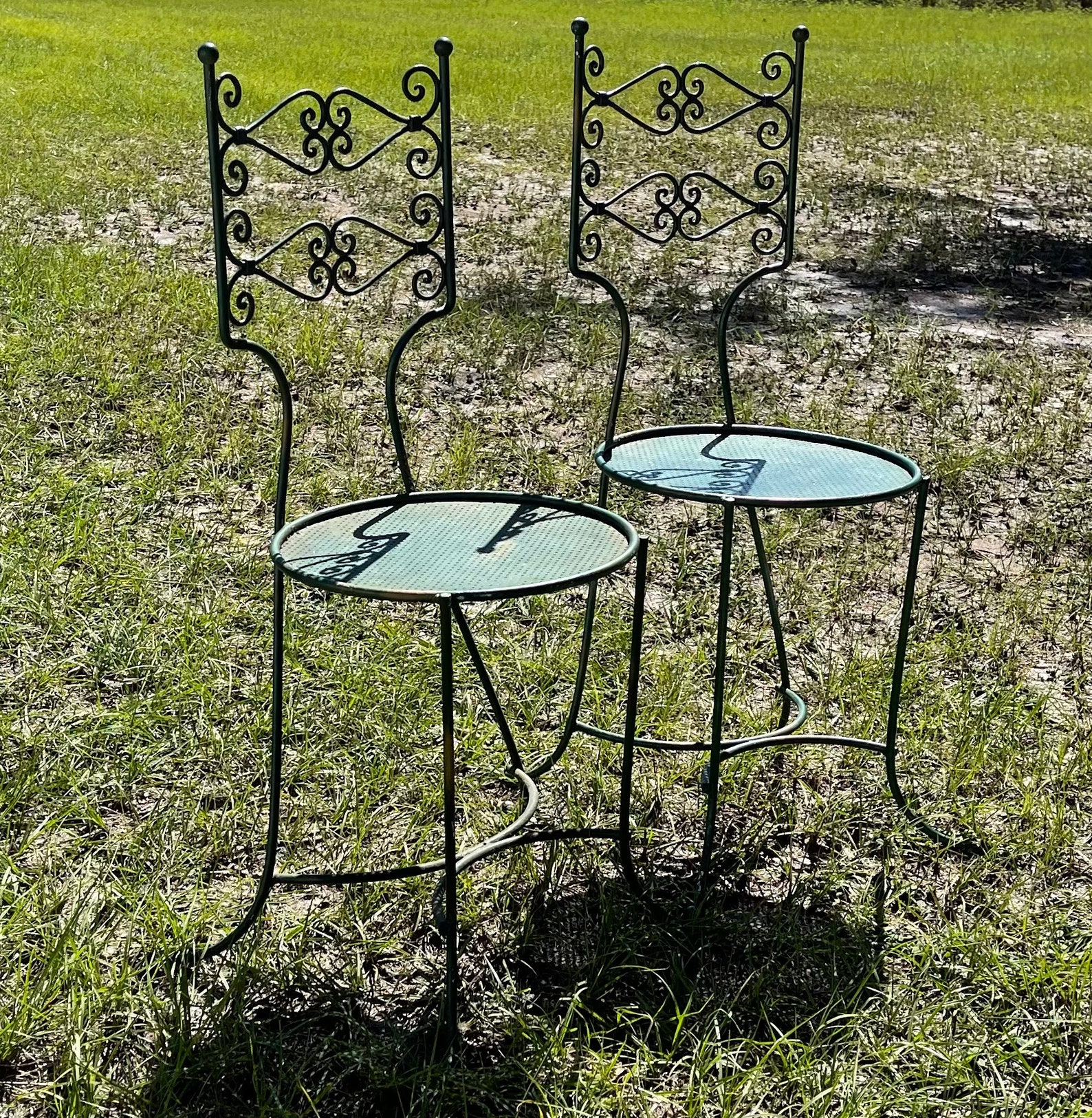 Vintage Metal Chairs Vintage Bistro Chairs Wrought Iron Etsy