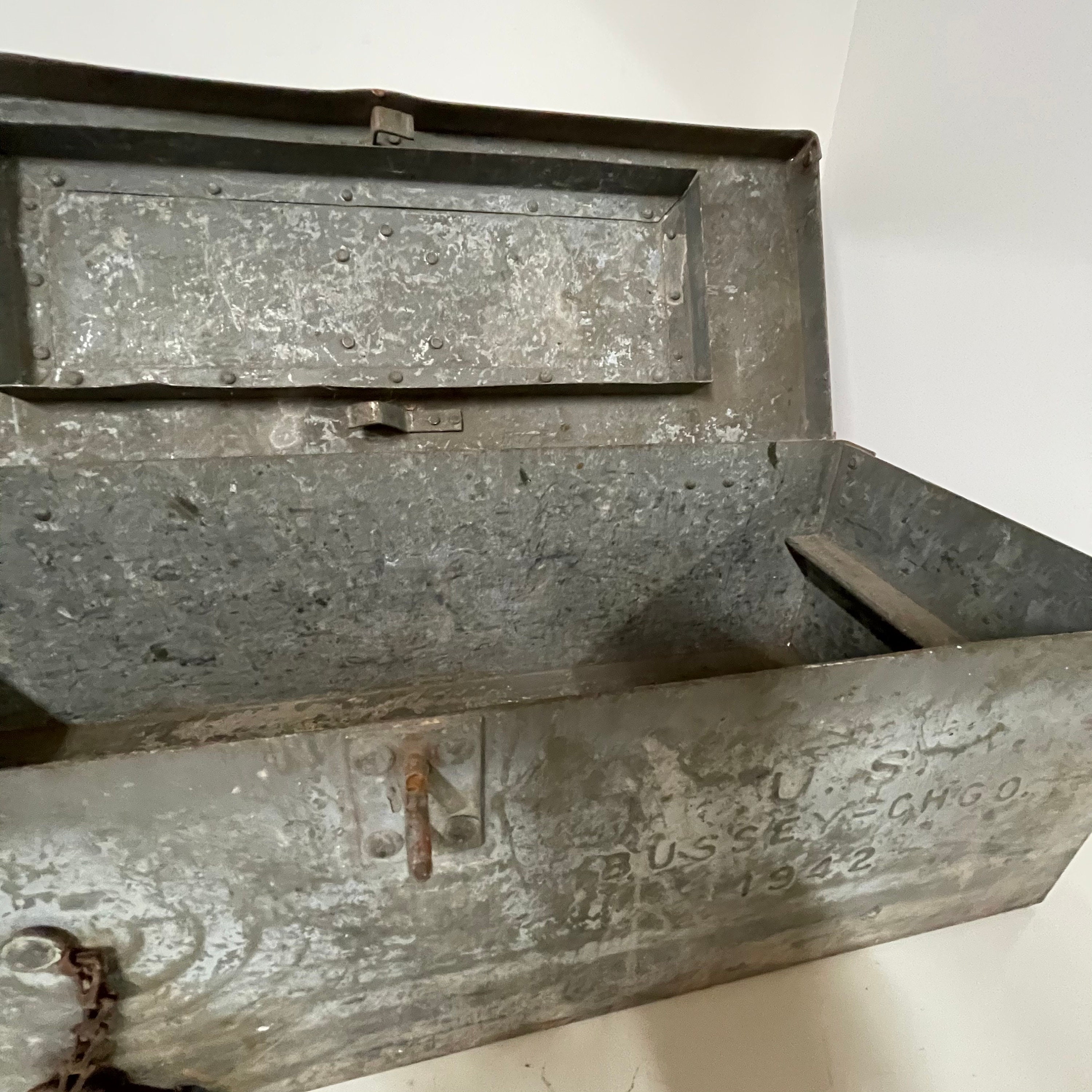 Vintage Metal Box, Toolbox, Container,storage, Bussey Tool