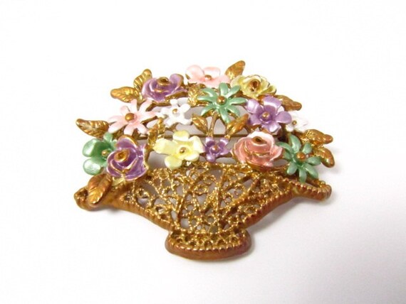 VINTAGE BROOCH, vintage pin, flower pin, costume … - image 2