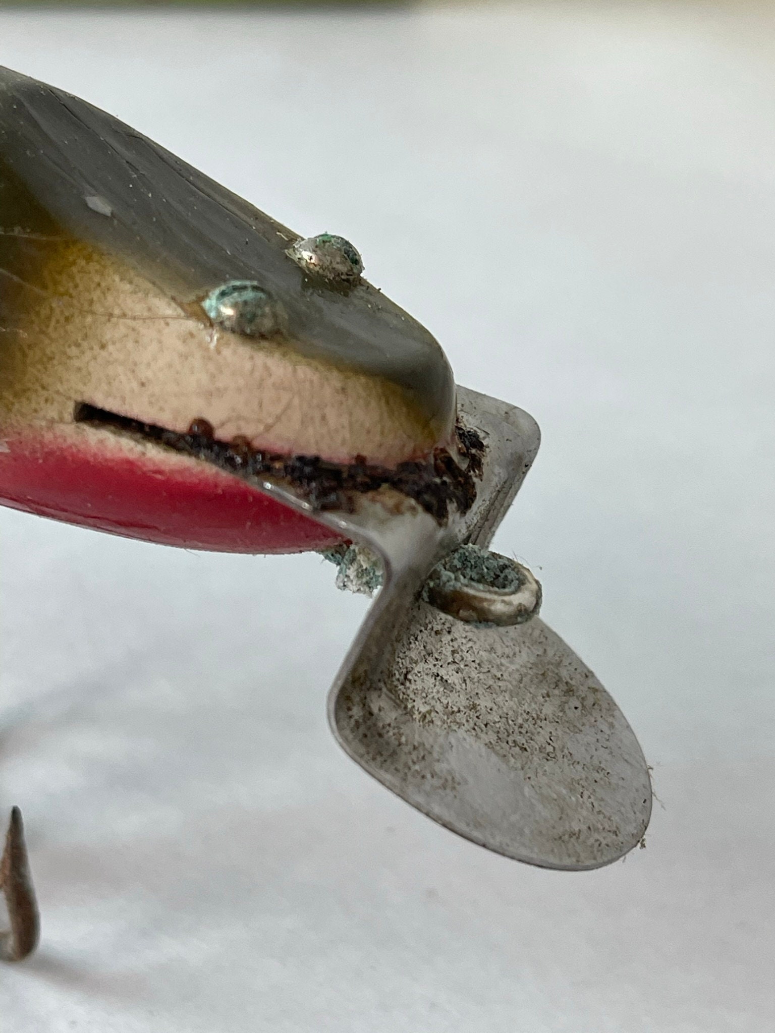 Leurres Vintage Creek Chub Blessé Minnow - Bois, Yeux En Verre, Avec Boîte Originale - Pêche Au Leurre