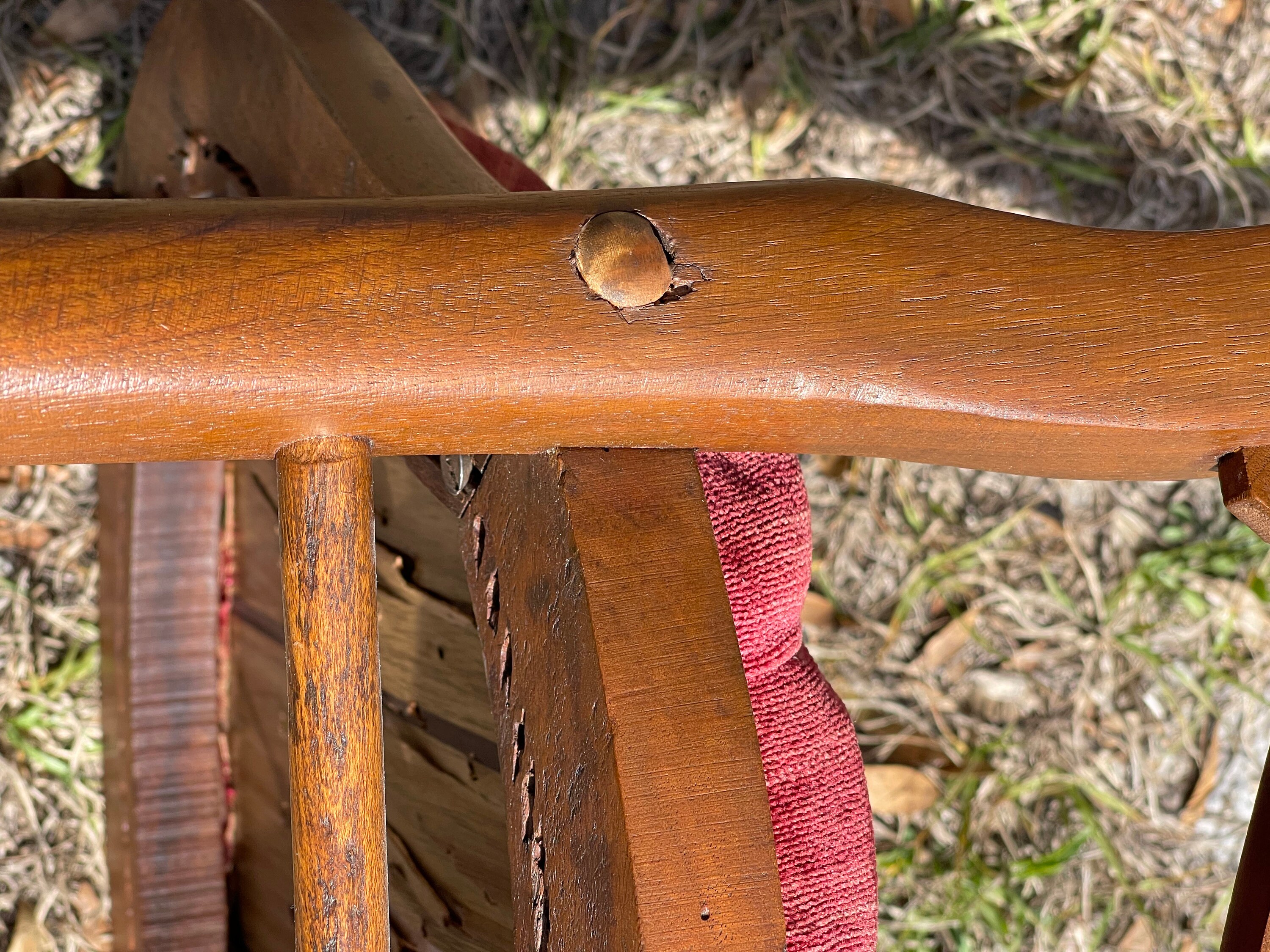 Vintage Wood Chair, Antique Chair, Tufted Velvet Chair