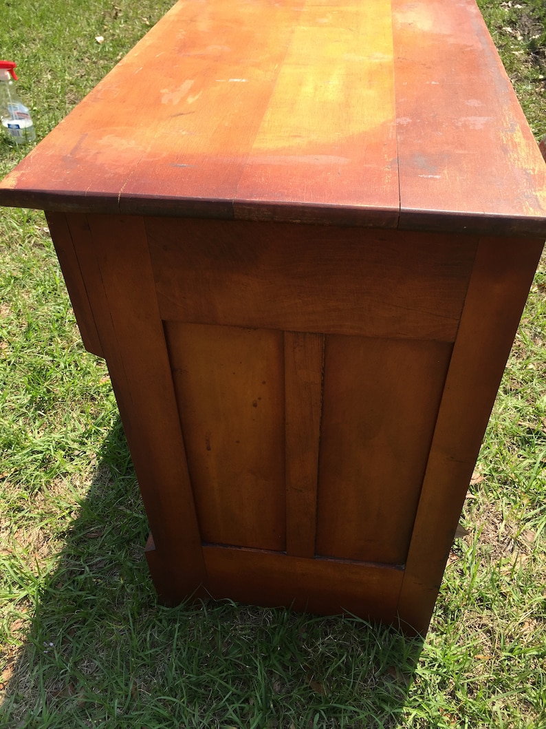 Antique solid wood Dresser, farmhouse furniture, chest of drawers, farmhouse decor, rustic, bedroom decor, solid wood, antique furniture, image 3