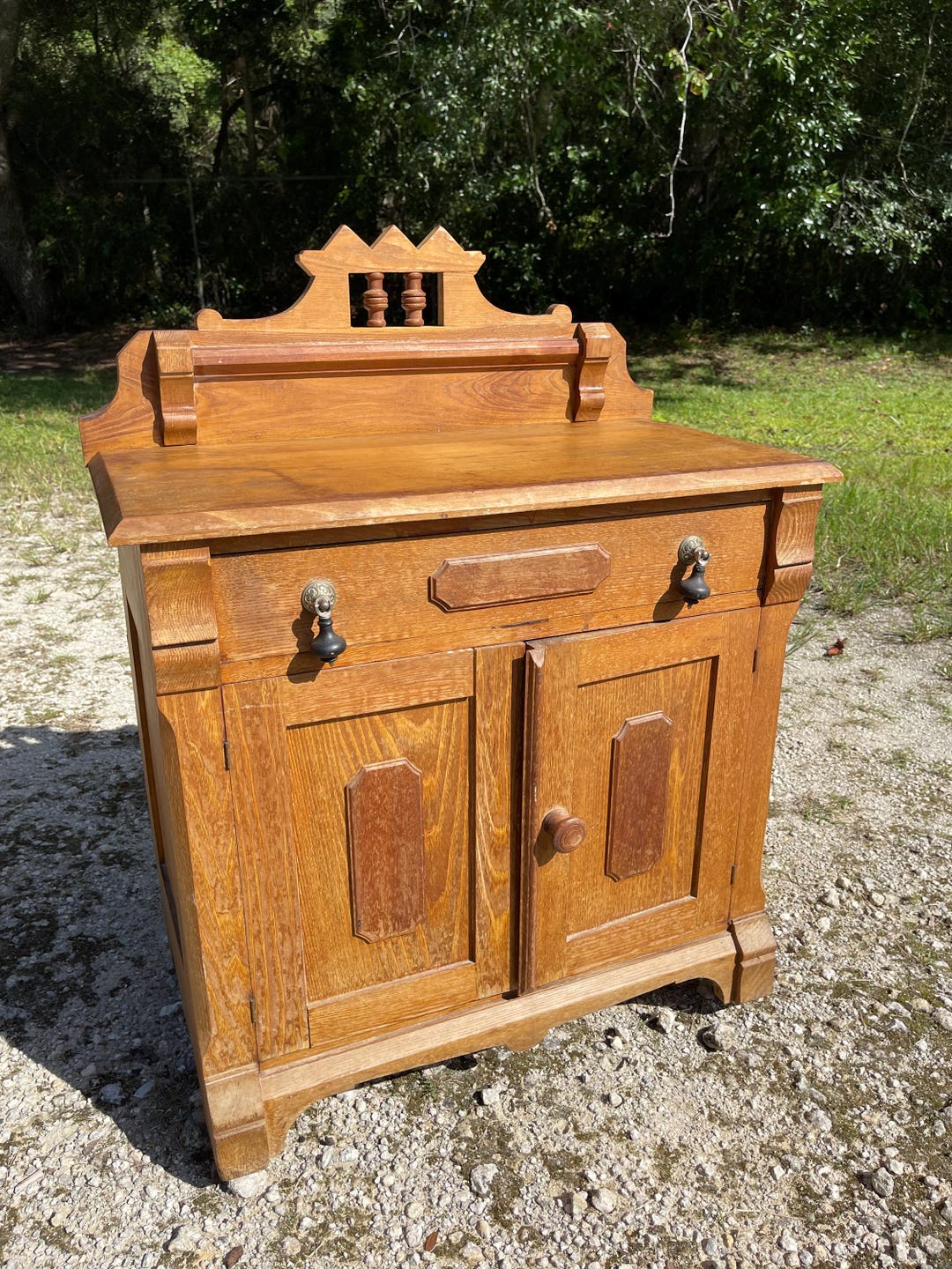 Antique Dry Sink, Cupboard, Wood Cabinet, Kitchen Cabinet, Oak Wash ...