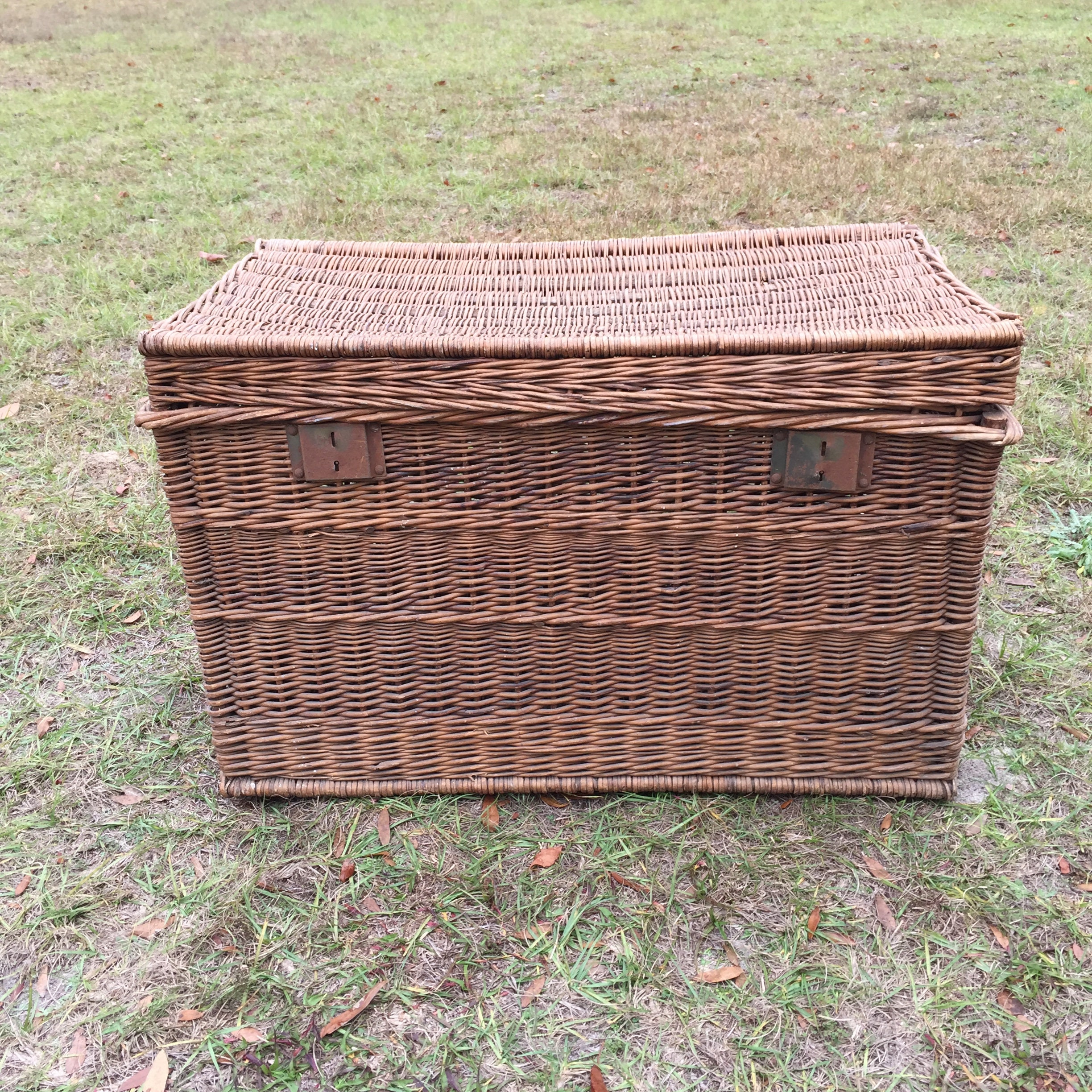 Antique Wicker Trunk Steamer Trunk Chest Furniture Vintage Etsy