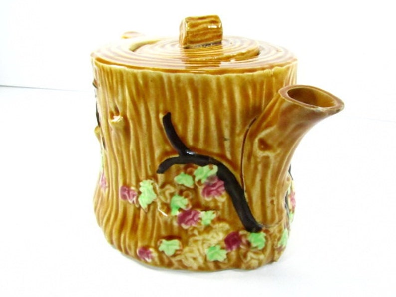 VINTAGE TEAPOT, Ceramic teapot, collectible, flowers, kitchen decor, image 2