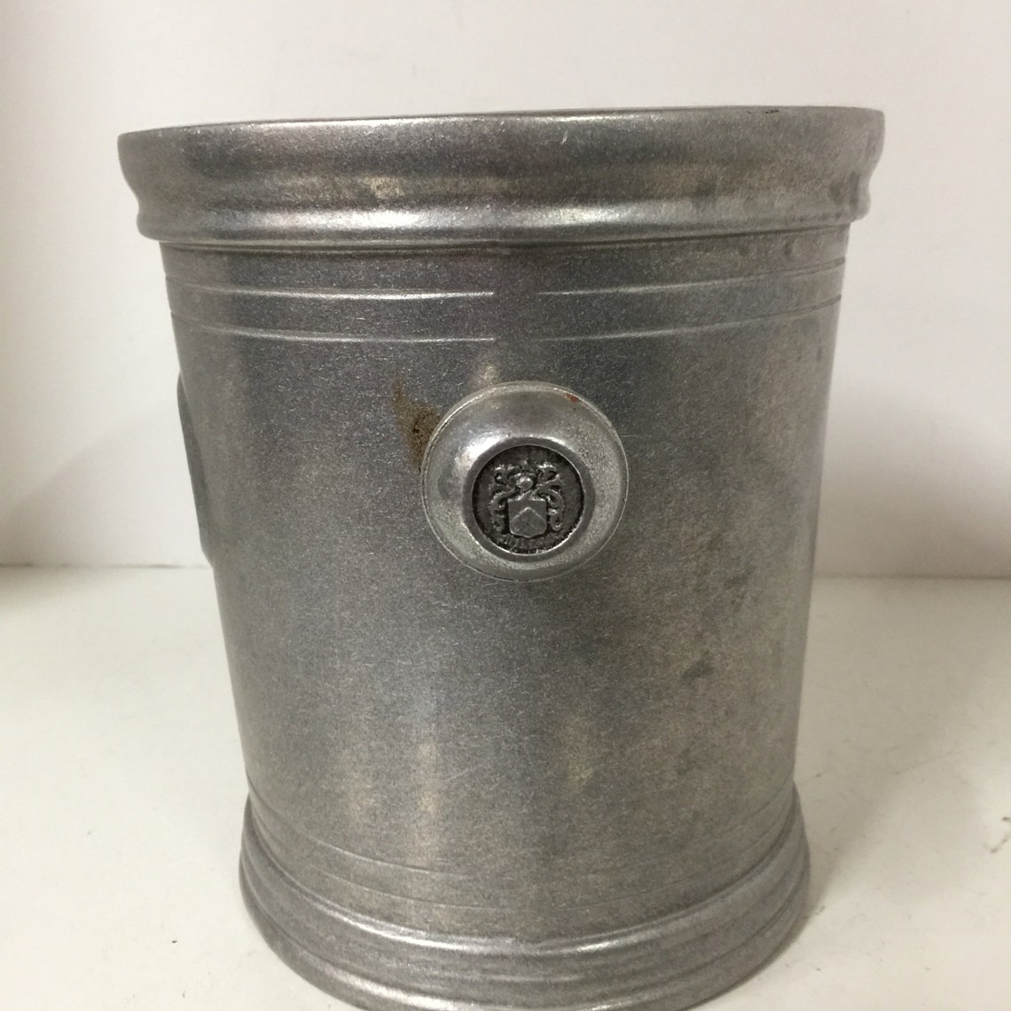 Vintage ice bucket pewter wine chiller barware mid century Etsy