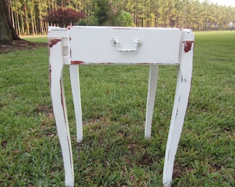 Shabby decor side table, nightstand, vintage side table, end table, table, furniture, shabby chic decor, white table