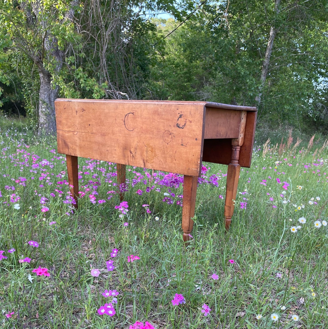 Antique Drop Leaf Table Wood Furniture Dining Table - Etsy