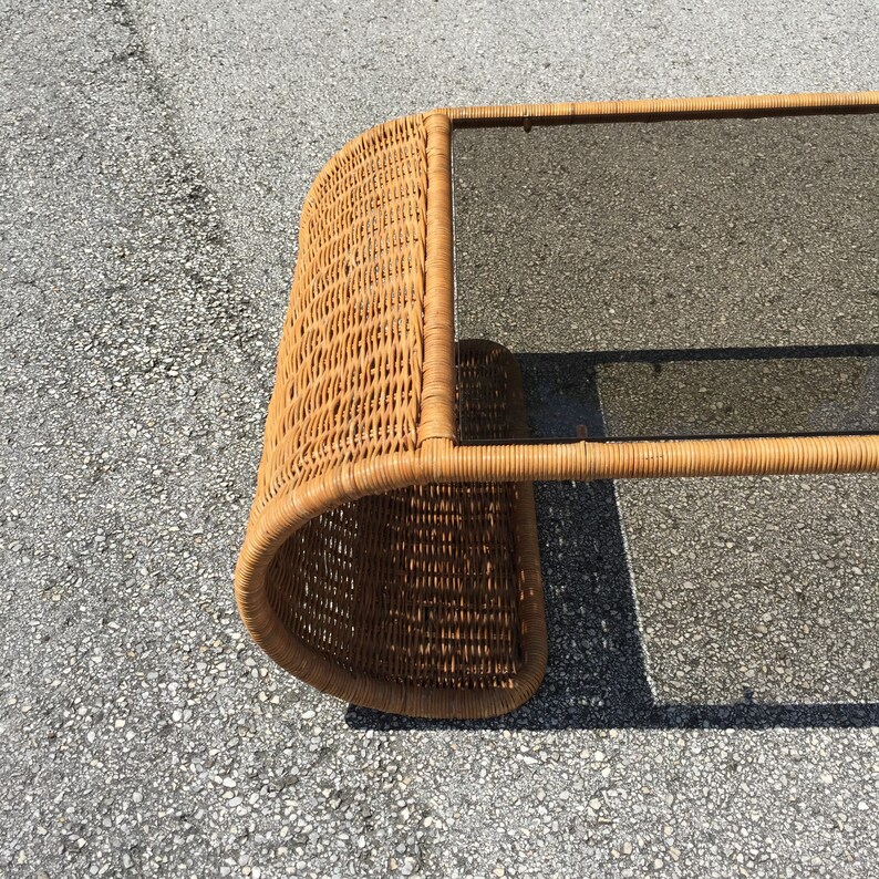Wicker Coffee table Furniture Coffee Tablemid century Etsy