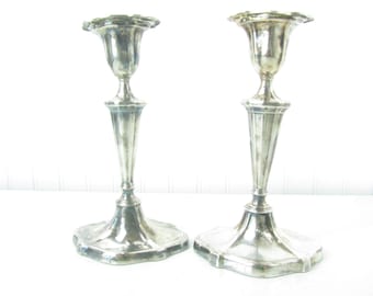 Silver Plated Candlesticks, Centerpiece, Candle Holder, Two Candle Holders, Gift, Wedding decor