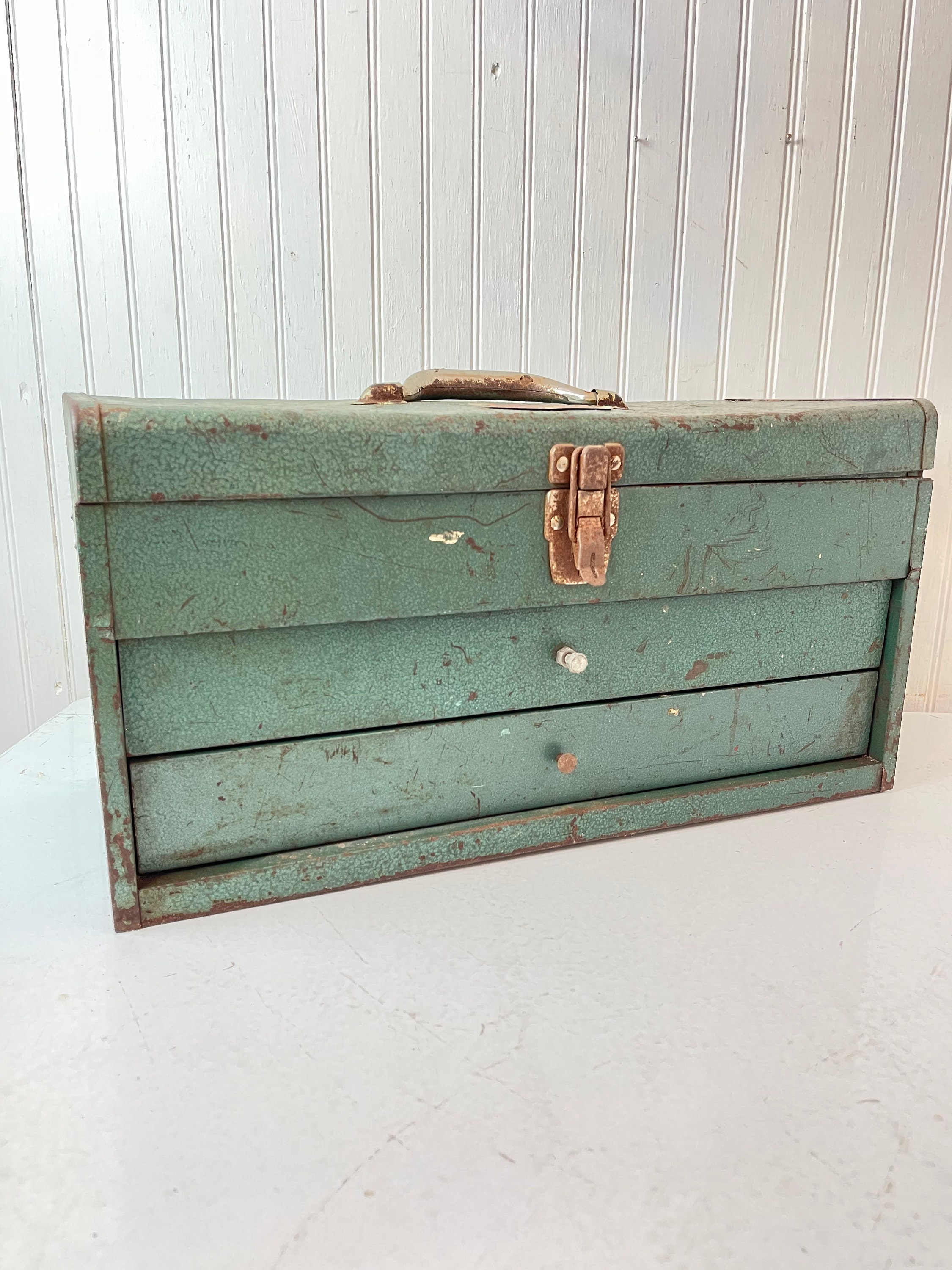 Park Tool Box, Model P22N, Green Metal Box, Container, Rusty