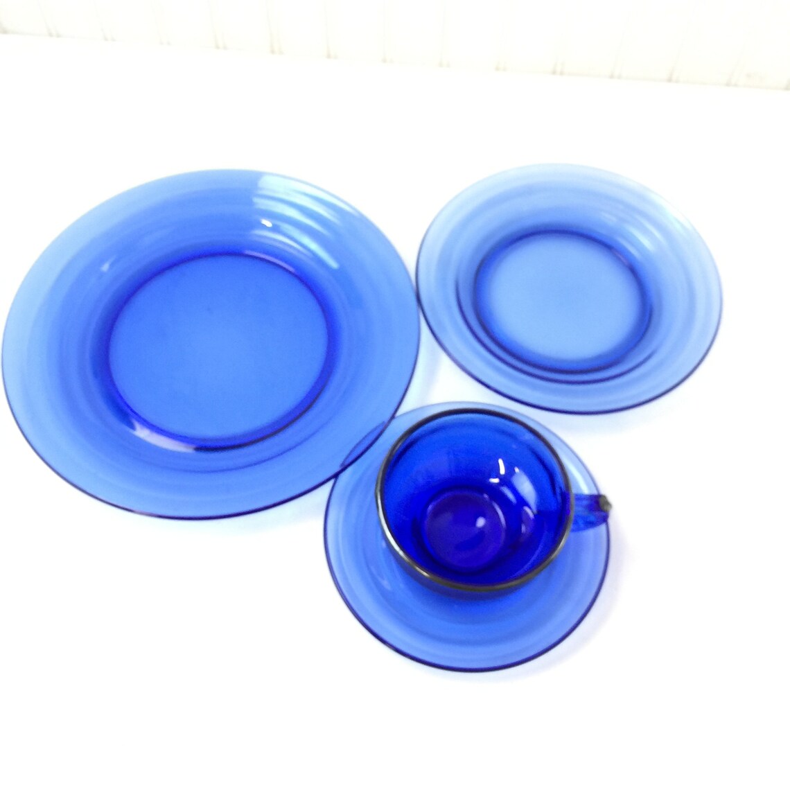 Cobalt Blue Plate Hand Blown Glass Plate Serving Platter Etsy