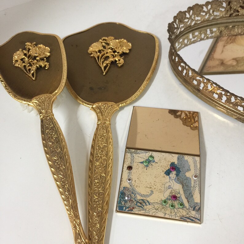 antique hand mirror and brush set antique hand mirror and brush set