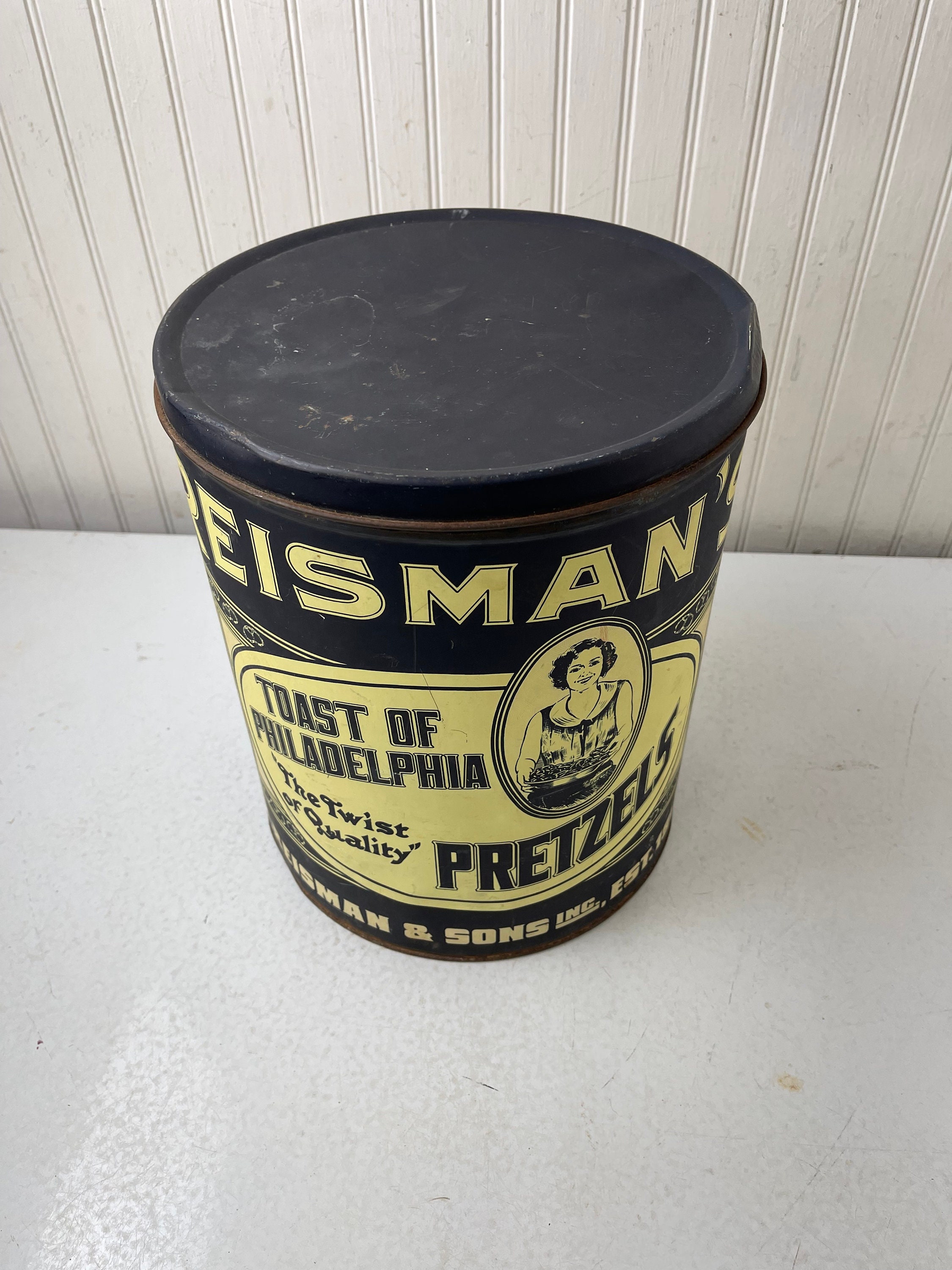 アンティークガラスメタルケースREISMAN PRETZELS アメリカ