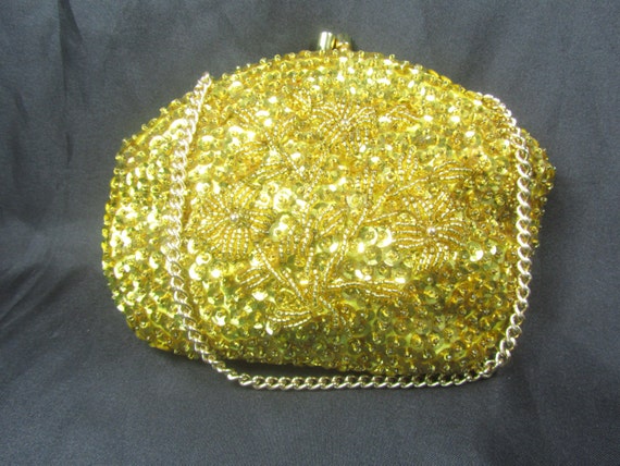 Vintage purse, sequins, beaded purse, purse, bag,… - image 1