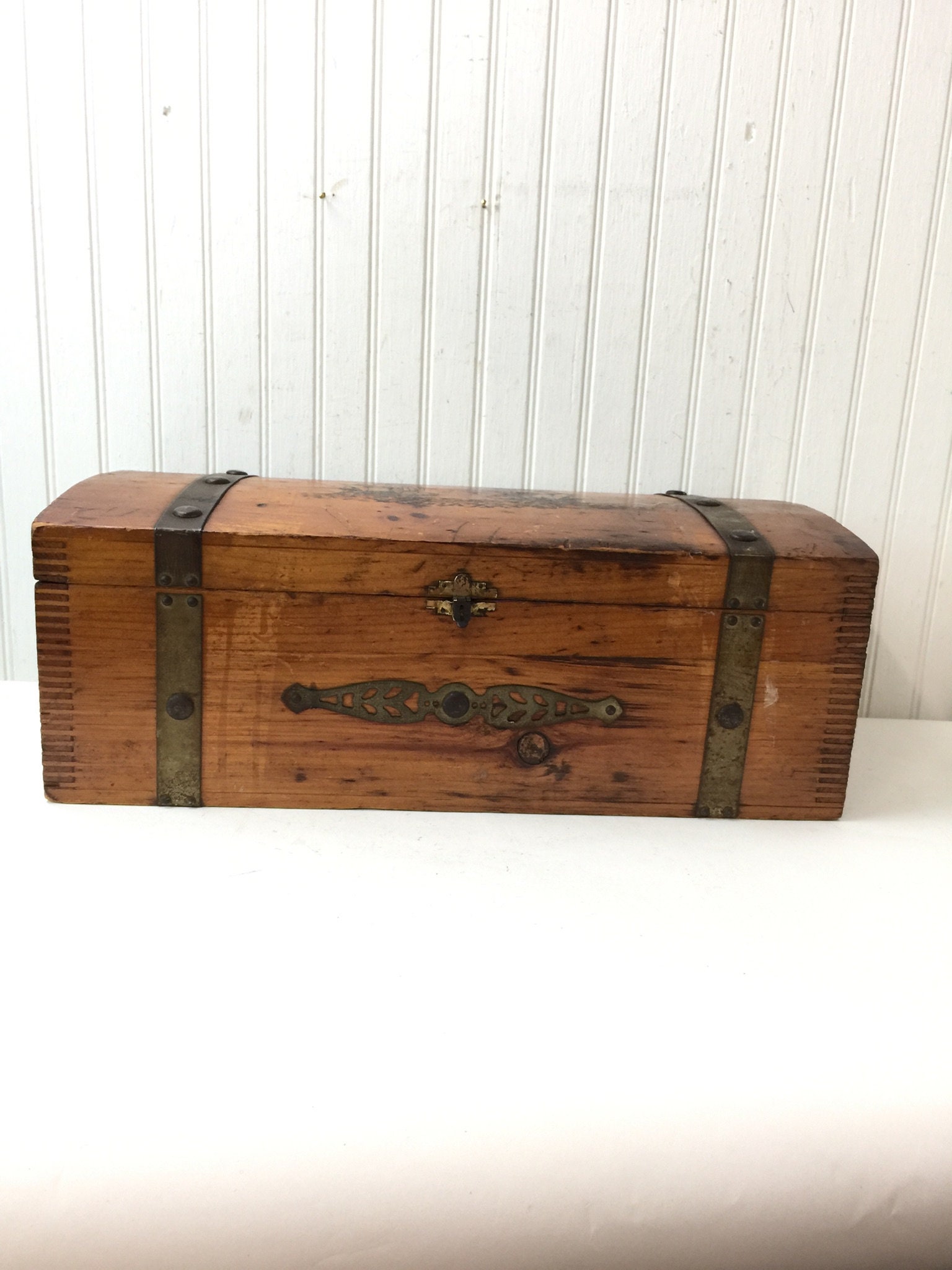 U.S.A ヴィンテージ 木箱 vintage wooden box Amazon.com: Tighall Antique Wooden Box with Hinged Lid and
