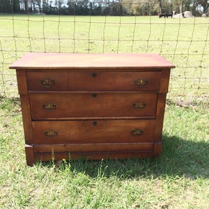 Antique solid wood Dresser, farmhouse furniture, chest of drawers, farmhouse decor, rustic, bedroom decor, solid wood, antique furniture, image 4