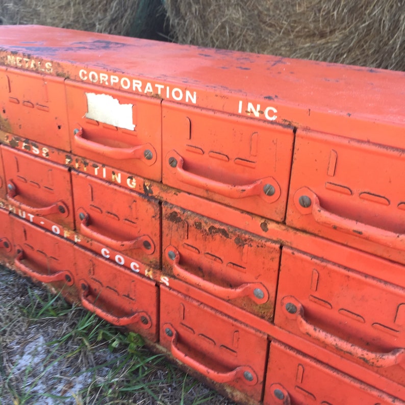 Metal drawer Vintage metal drawer box storage Etsy
