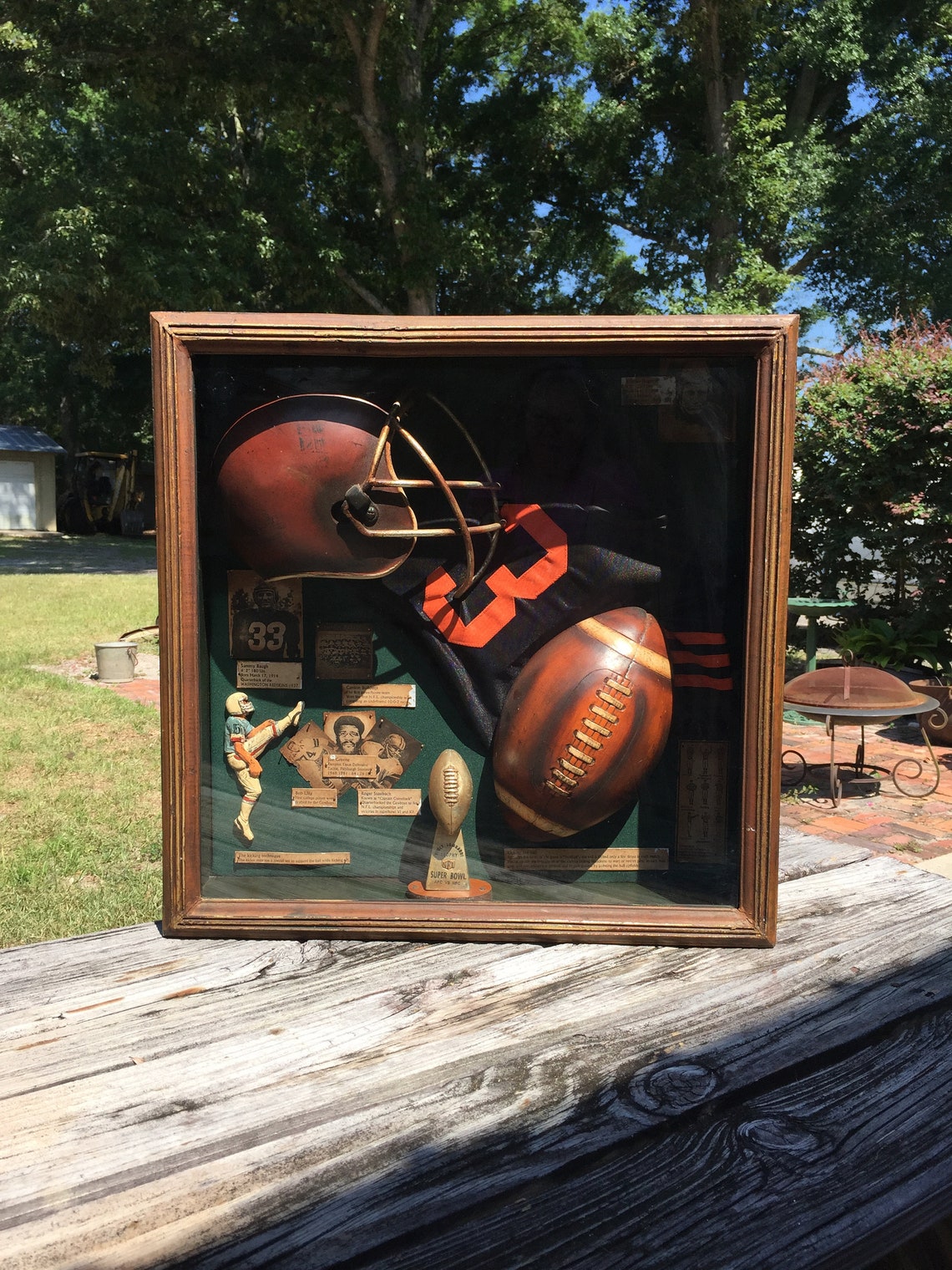 Sports memorabilia Football Decor Box wall decor Man Cave Etsy