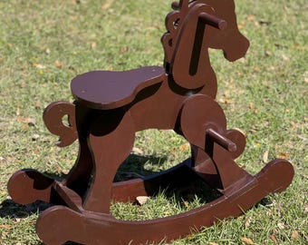 Wood Rocking horse, farmhouse decor, riding toy, vintage horse, Childs toy horse, collectible, equestrian, nursery decor, Baby Shower Decor