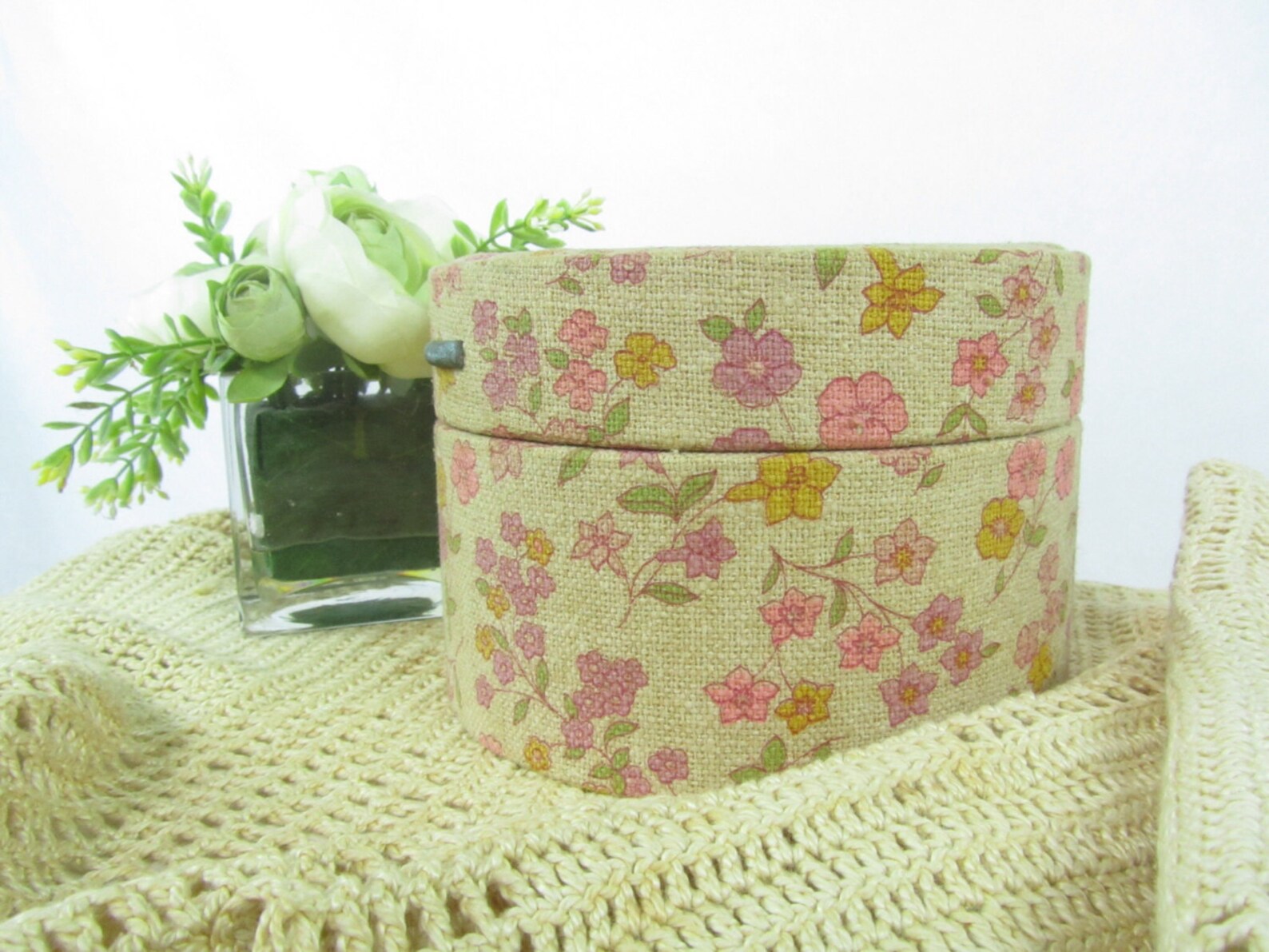 Vintage Jewelry Box Pink Sewing Box Craft Basket Craft Etsy