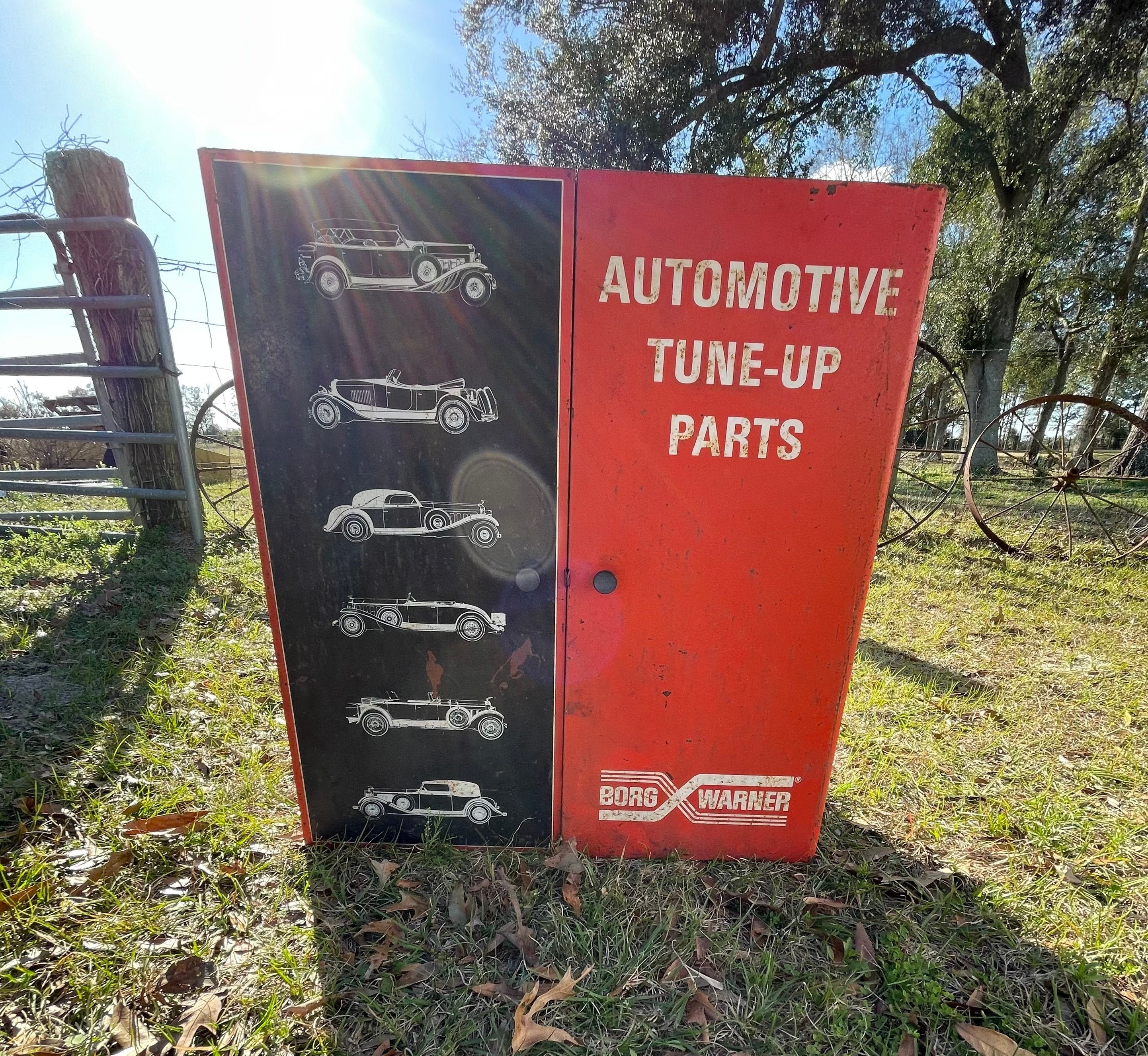 Borg Warner Tune up Parts Cabinet, Automotive, Garage Decor, Man