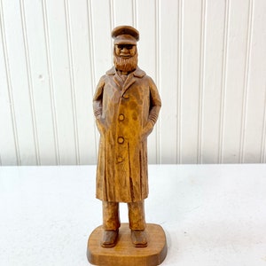 wood figurine, carved sailor, Charlie Hunt artwork, Folk art, wood art,wood man figurine, wood carved man, folk art sculpture